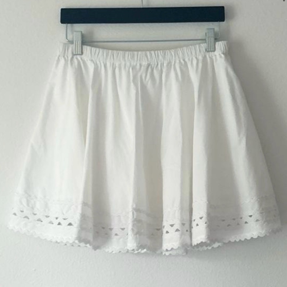 J Crew Women’s White Eyelet Trim Skirt